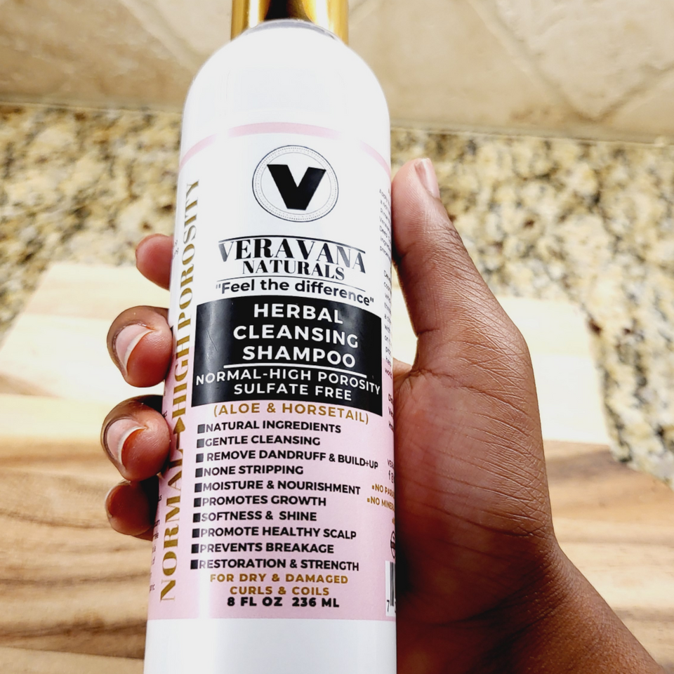 HERBAL CLEANSING SHAMPOO FOR NORMAL TO HIGH POROSITY  HAIR TYPES